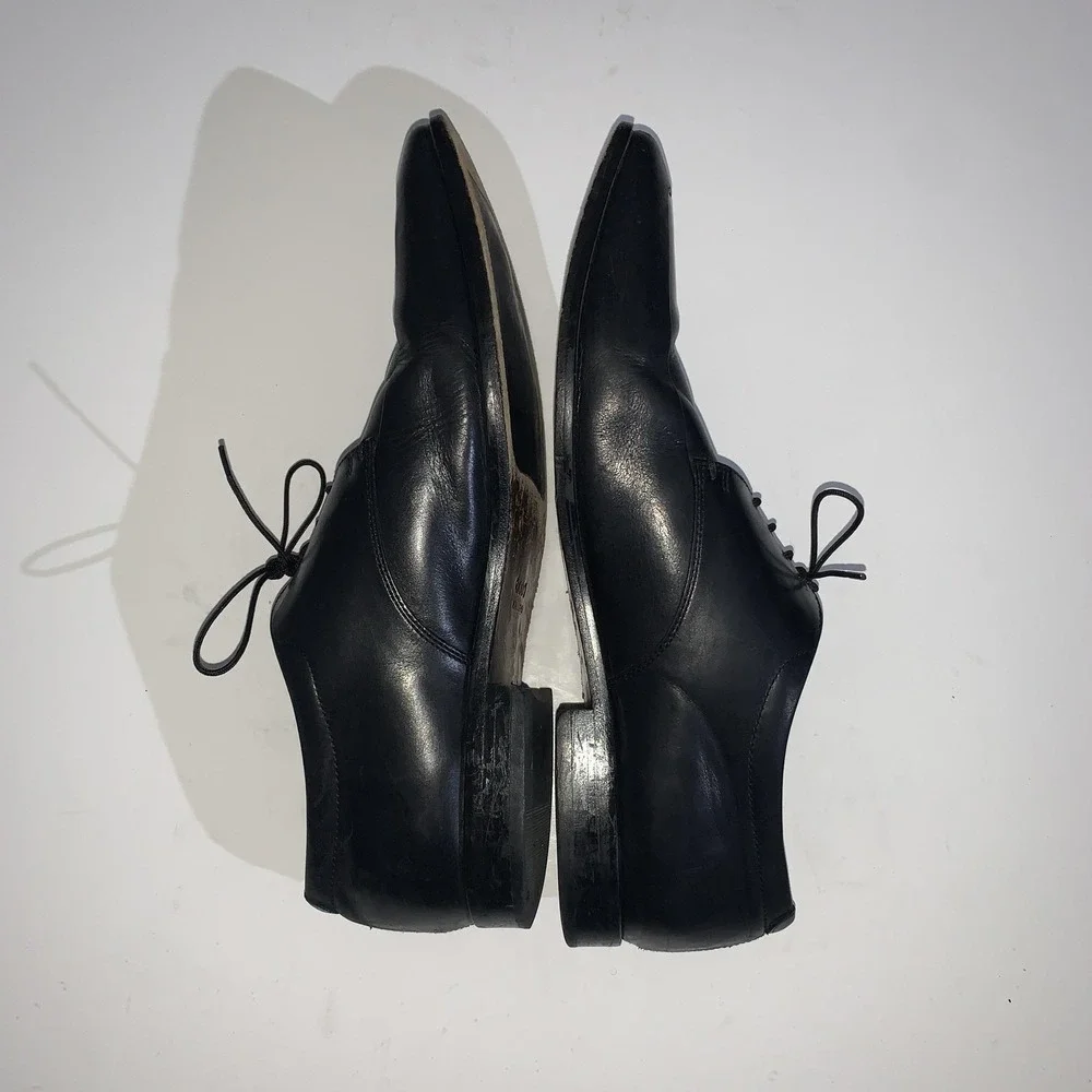 Ecco Dress Shoes Mens Size 46 EU Black Leather Oxford Extra Wide Comfort